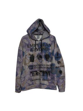 Crooked Tongues Tie Dye Hoodie Mens Size Large Purple Skater Grunge Oversized